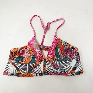 MAAJI Womens Multicolor Reversible Floral Print Strappy Back Bikini Top Sz XS